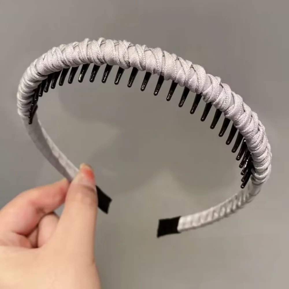 Geflochtenes Stoff-Stirnband, Einfarbiges Dünnes Haarband, Doppelter Böhmischer Rutschfester Haarreif, Haar-Accessoires für Mädchen – Detail 6