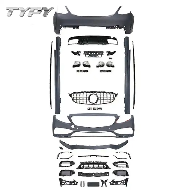 

Car Modified Body Kit for Mercedes-Benz W205 Modified to 2019 C63 Style Bumper with Grille
