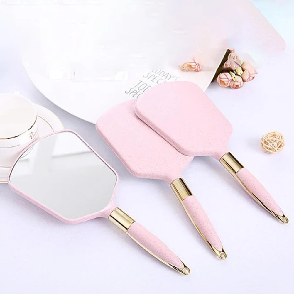 Handspiegel, ergonomischer Griff, leicht, tragbar, Make-up-Spiegel im Taschenformat, für Zuhause, Salon, Reisen