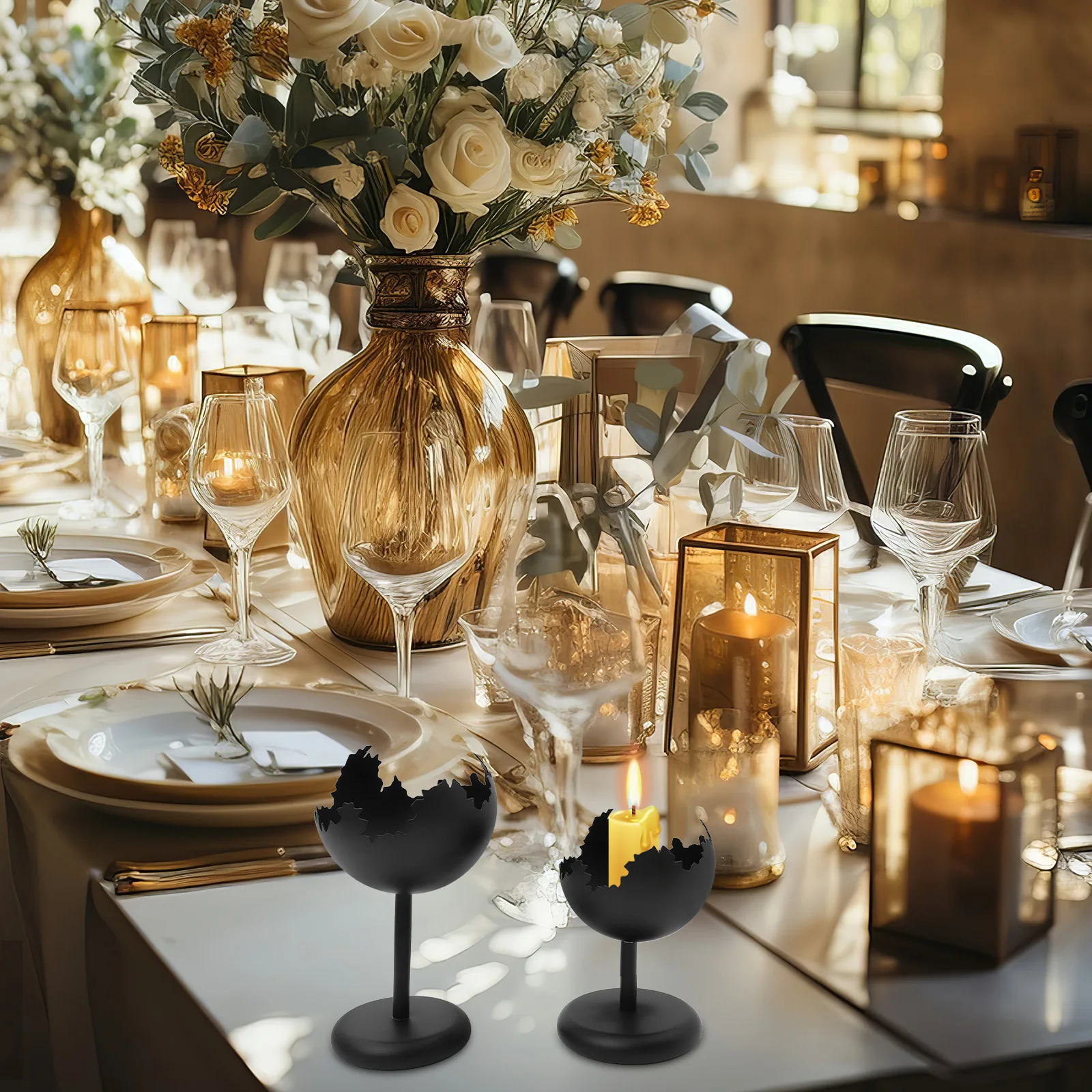 2 шт. железный держатель для свадьбы, винтажный настольный подсвечник, декор для вечеринки, фестиваля, чашка-подставка для чайной свечи, металлическая подставка