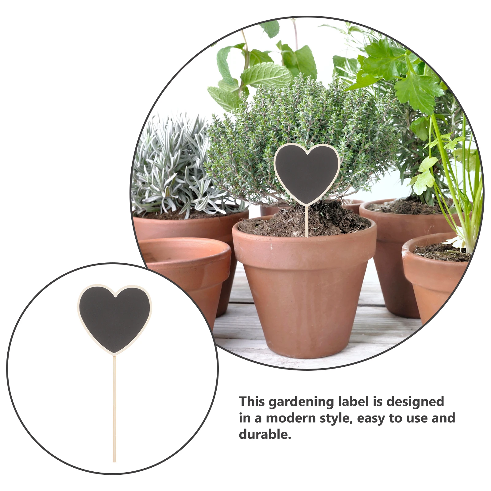 

30pcs Heart Shape Wooden Plant Labels Garden Markers Flower Pot Tags Plant Stakes Garden Accessories Durable Lightweight