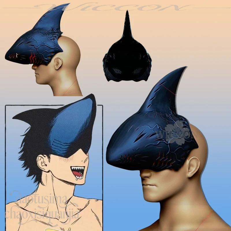 

Anime Man Cosplay Beam Shark Demon Cool Punk 3D Polylactic Acid Mask Props Accessories Headwear Head Fursuit Halloween Party Cos