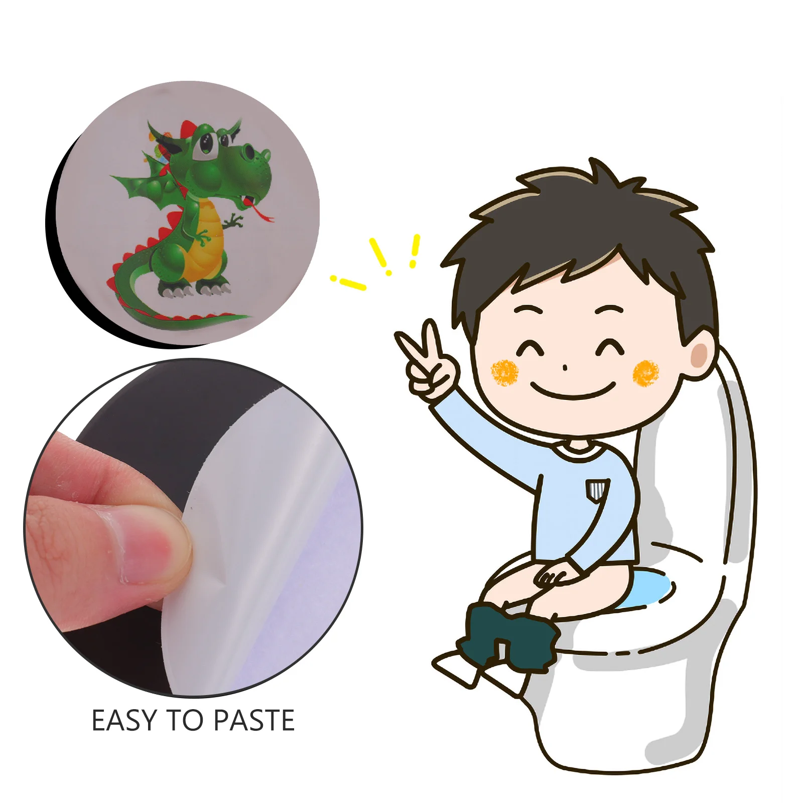 20 قطعة من ملصقات التدريب على استخدام المرحاض الحساسة لدرجة الحرارة، مخطط تدريب مقعد المرحاض للأطفال الصغار على شكل حيوانات كرتونية #3