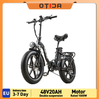BURCHDA R8PRO Powerful Electric Bicycle 1000W Foldable City E-Bike For Adults 48V20AH Lithium Battery Bikes 4.0 Fat Tire 20 Inch