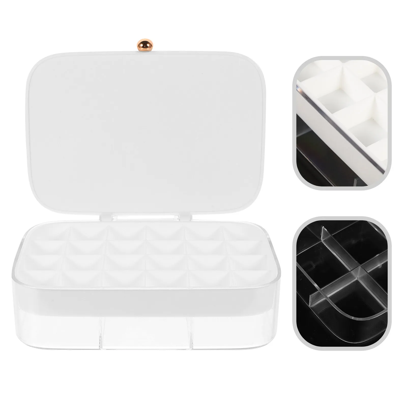 

Портативная коробка для хранения ювелирных изделий, пластиковый органайзер на 30 ячеек для женщин, дорожный держатель для сережек, контейнер для колец и мелочей, компактный
