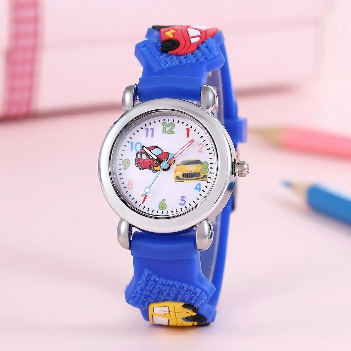 New Fashion Colorful Cartoon Car Student Children\'s Watch Quartz Watch Electronic Watch