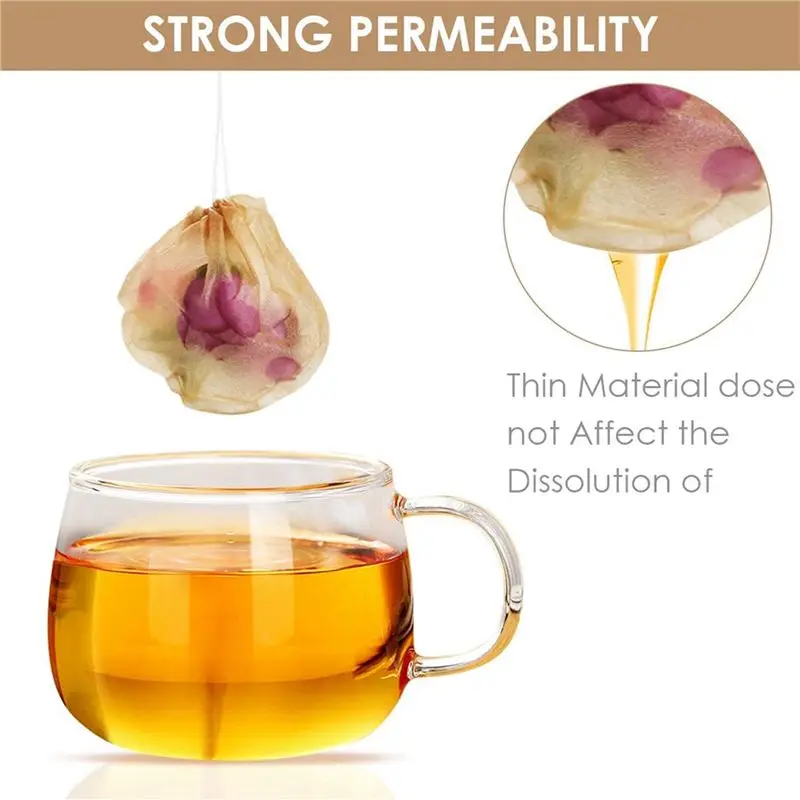 AB13-600PCS Tea Filter Bags, Disposable Tea Filter Bags Paper Tea Infuser Drawstring Empty Tea Bags For Loose Tea And Coffee
