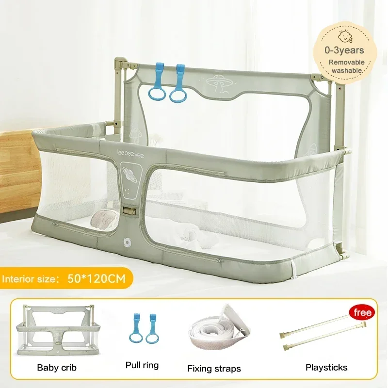 3 in1 Bedroom Baby Sleeping Safety Fence Anti-Fall Rails Bedside Crib Protective Barrier Foldable Baby Bed Isolation Guardrail