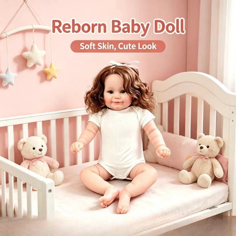 

60cm Reborn Maddie Baby Doll High Quality Pop Doll Soft Hug Body Cute and Realistic Real Baby