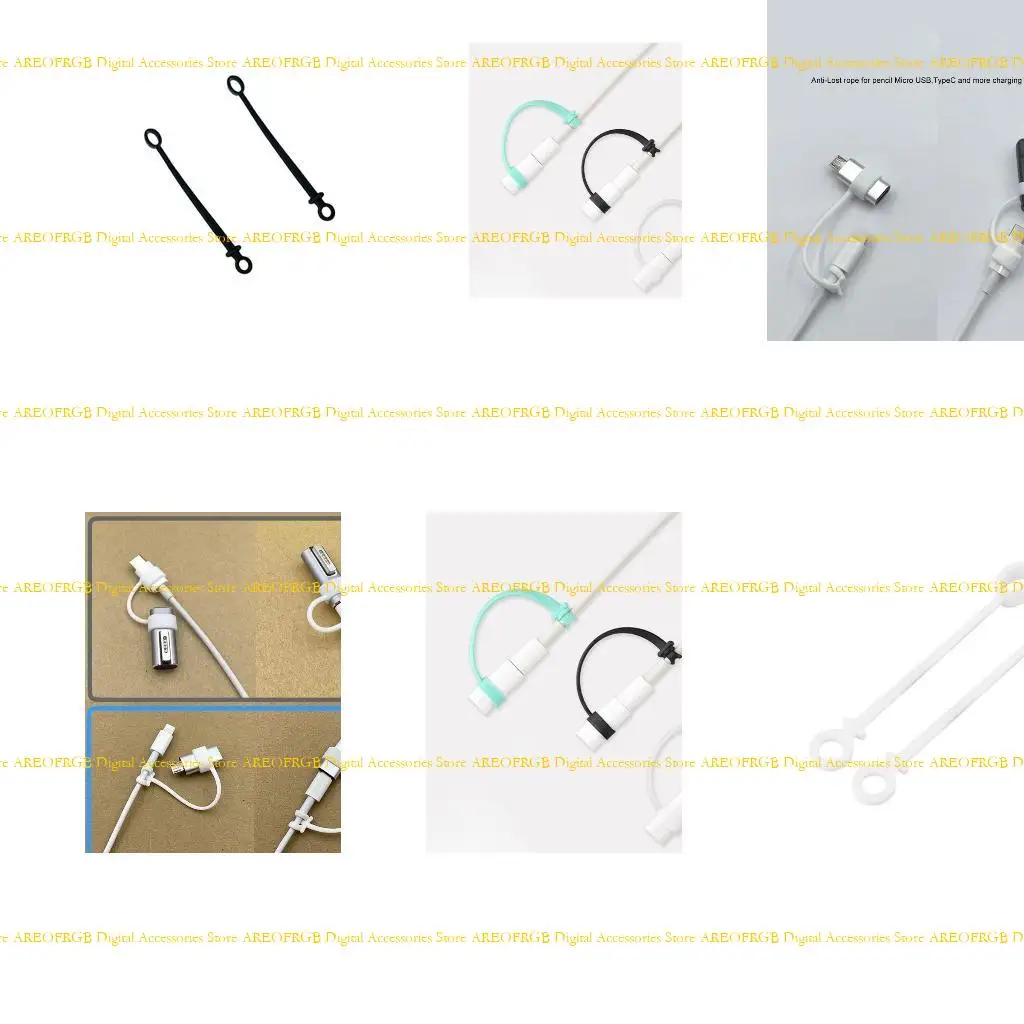 

E21E 2PCS Charging Adapter Keep Holder for Pad Pencil Tablets Pen Connectors Anti Loss Silicone Cord 9.50CM