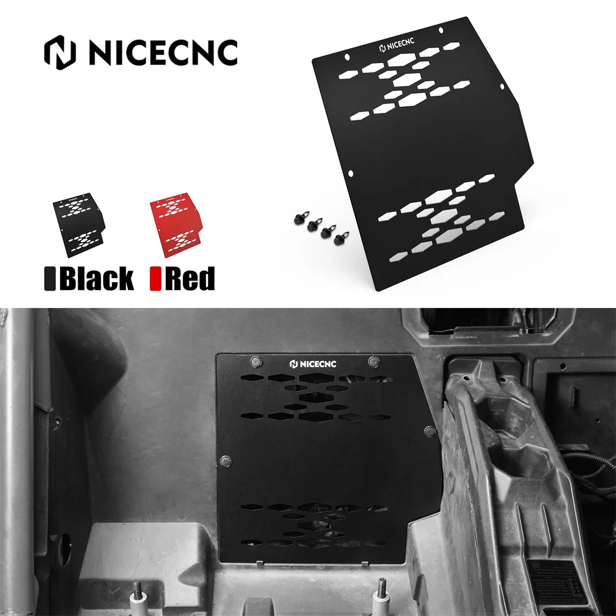 

NICECNC Maverick X3 UTV Battery Cover Guard Kit for Can Am Maverick X3 4x4 XRS XRC Turbo DPS 2018-2019 #707900697 #707900345