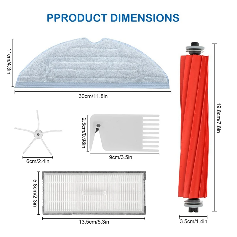 Bộ 1 Chổi Quét Chính Bàn Chải Cạnh Bên Bộ Lọc HEPA Phần Tương Thích Cho Roborock S7 S7 + T7S Máy Hút Bụi Phụ Kiện