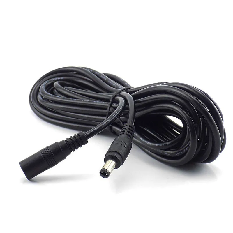 Cable de extensión de alimentación de CC CCTV, adaptador de Cable de alimentación de 5,5mm x 2,1mm, enchufe hembra a macho, para cables de extensión de alimentación de cámara