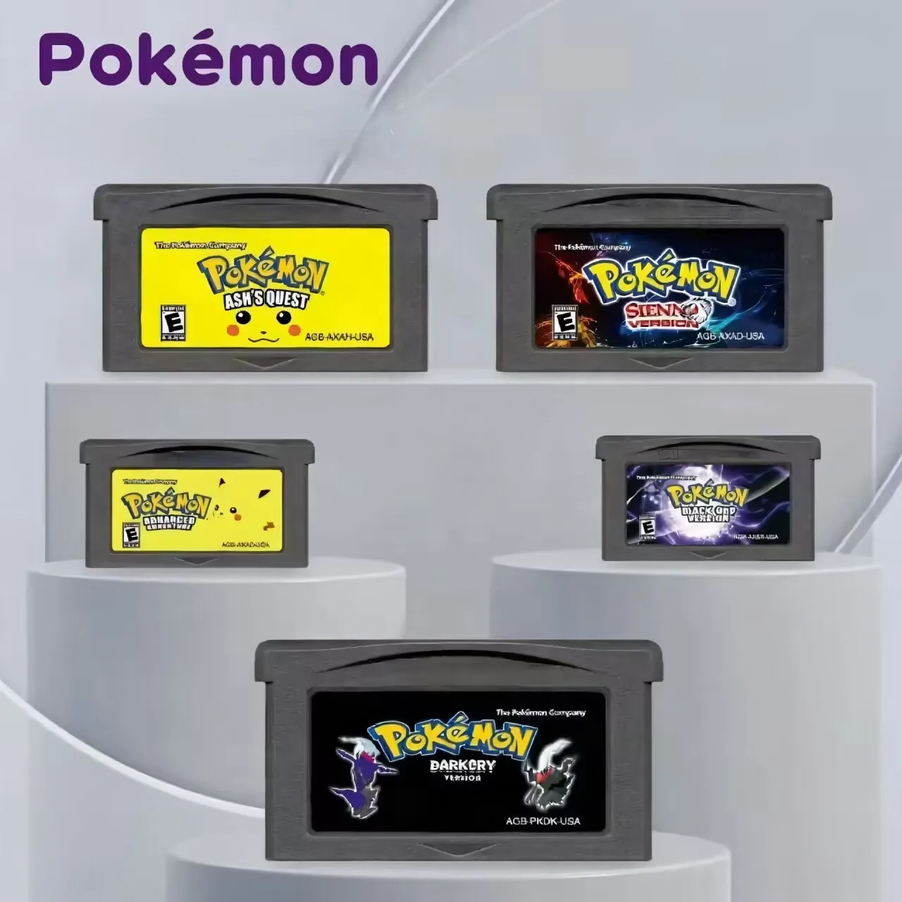 Pokemon Series GBA Game Cartridge 32Bit Video Game Console Card Fuligin AshGray Liquid Crystal  Stardrop USA Version for GBA NDS