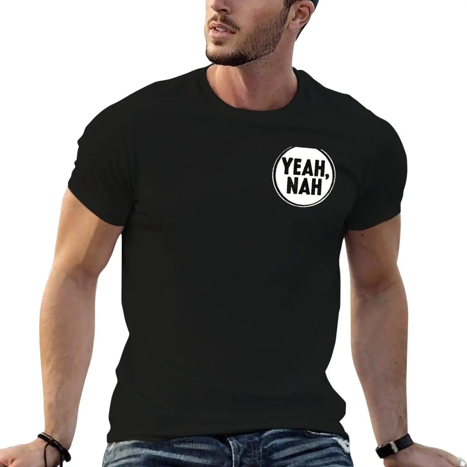 

YEAH NAH T-Shirt quick drying kawaii clothes man t shirt t shirts for men cotton