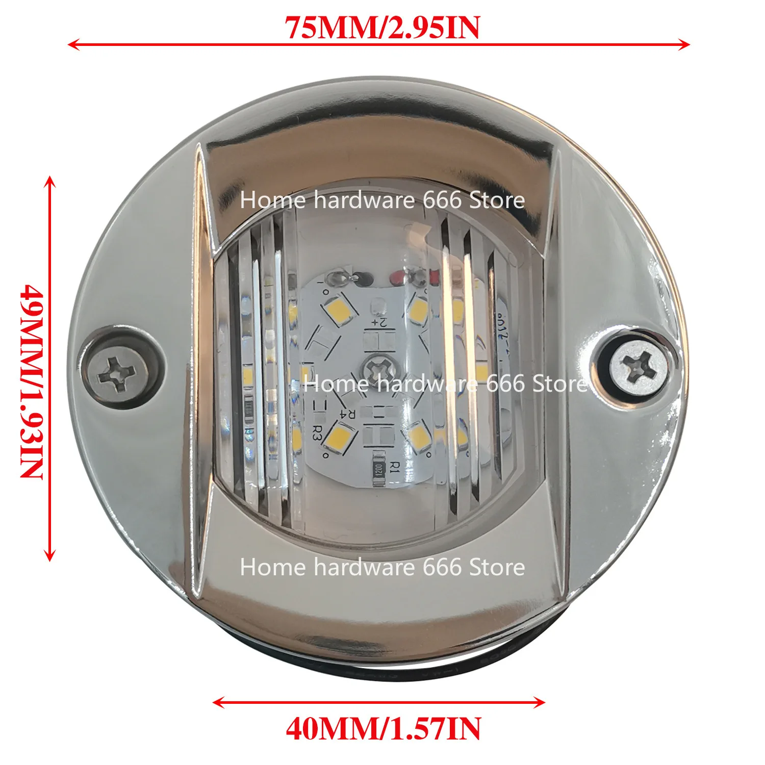 الفولاذ المقاوم للصدأ جولة ستيرن ضوء LED يخت الجانب الخاص ناقلة قارب صيد 12 فولت الملاحة إشارة مؤشر إكسسوارات مضيئة #3