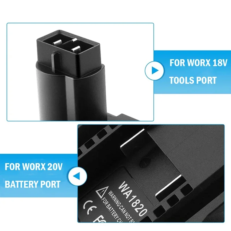 

For Worx Adapter WA1820 18/20V Li-ion Battery to 18V NI Cordless Power Tool WA3127 WA3152 WG150 WG152 WG250 WG541 WG900 WG901