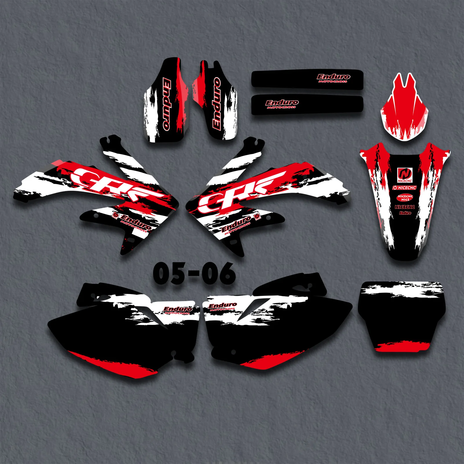 NiceCNC For Honda CRF450 CRF 450 2005 2006 Motorcycle Fairing Graphics Background Decals Stickers Kit Customize Personality