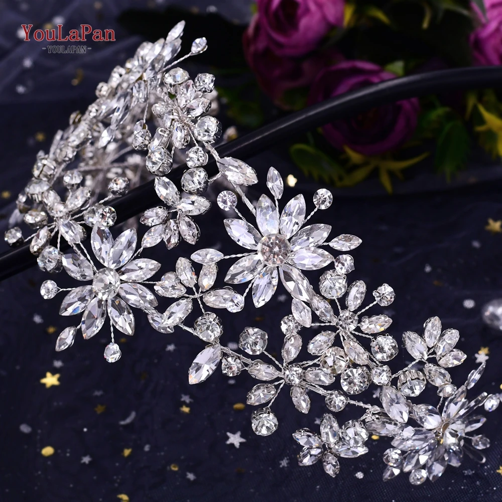 YouLaPan Handmade Rhinestone ดอกไม้เข็มขัดหรูหราเจ้าสาวชุดเอวอุปกรณ์เสริมเข็มขัดตกแต่งสําหรับชุดราตรี SH402