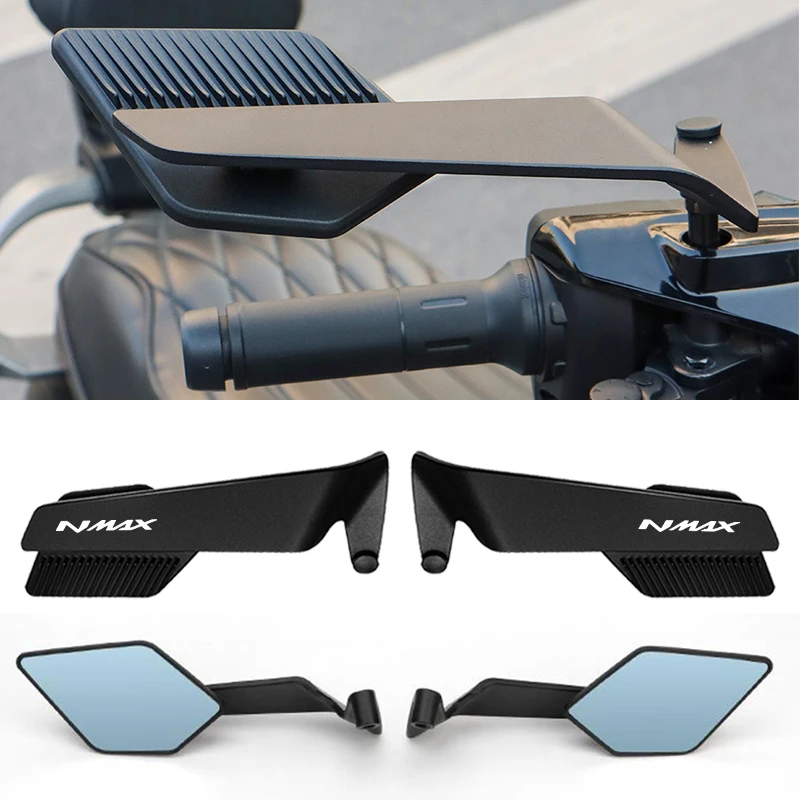 360 Degree Swivel Anti‑Blind Spot Side Mirrors Wind‑Wing For NMAX155 NMAX125 NMAX Turbo TMAX500 TMAX530 XMAX300 250