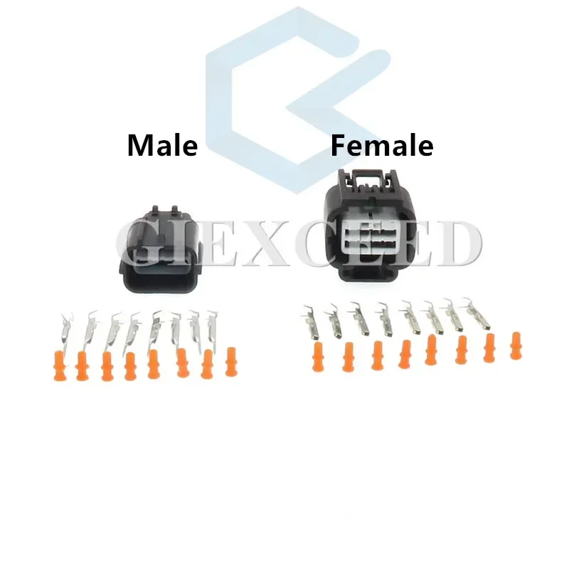 2 Sets 8 Pin 7282-2148-30 7283-2148 Auto Headlight Socket Automotive Radar Cable Connector AC Assembly Waterproof Plug For Honda