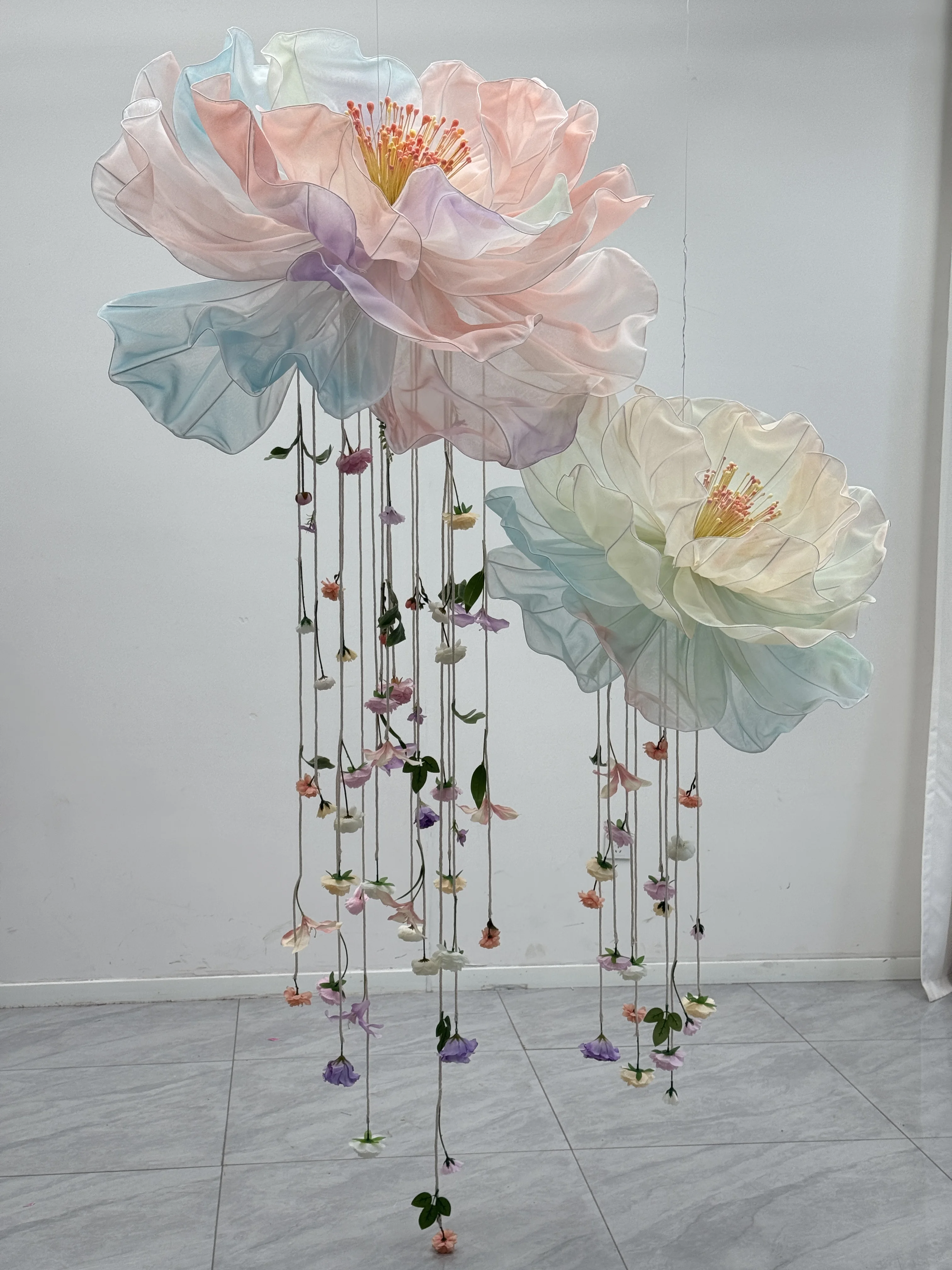 Gradient Color Giant Silk Flower Decoration Wedding Event Floral Arrangement Window Display Flowers Home Party Backdrop Decor