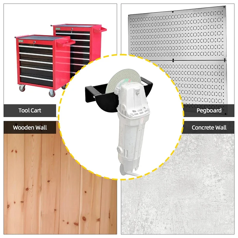 

Держатель угловой шлифовальной машины Полировщик Металлический держатель Универсальная стойка для хранения 5-дюймовый настенный кронштейн для шлифовальной машины