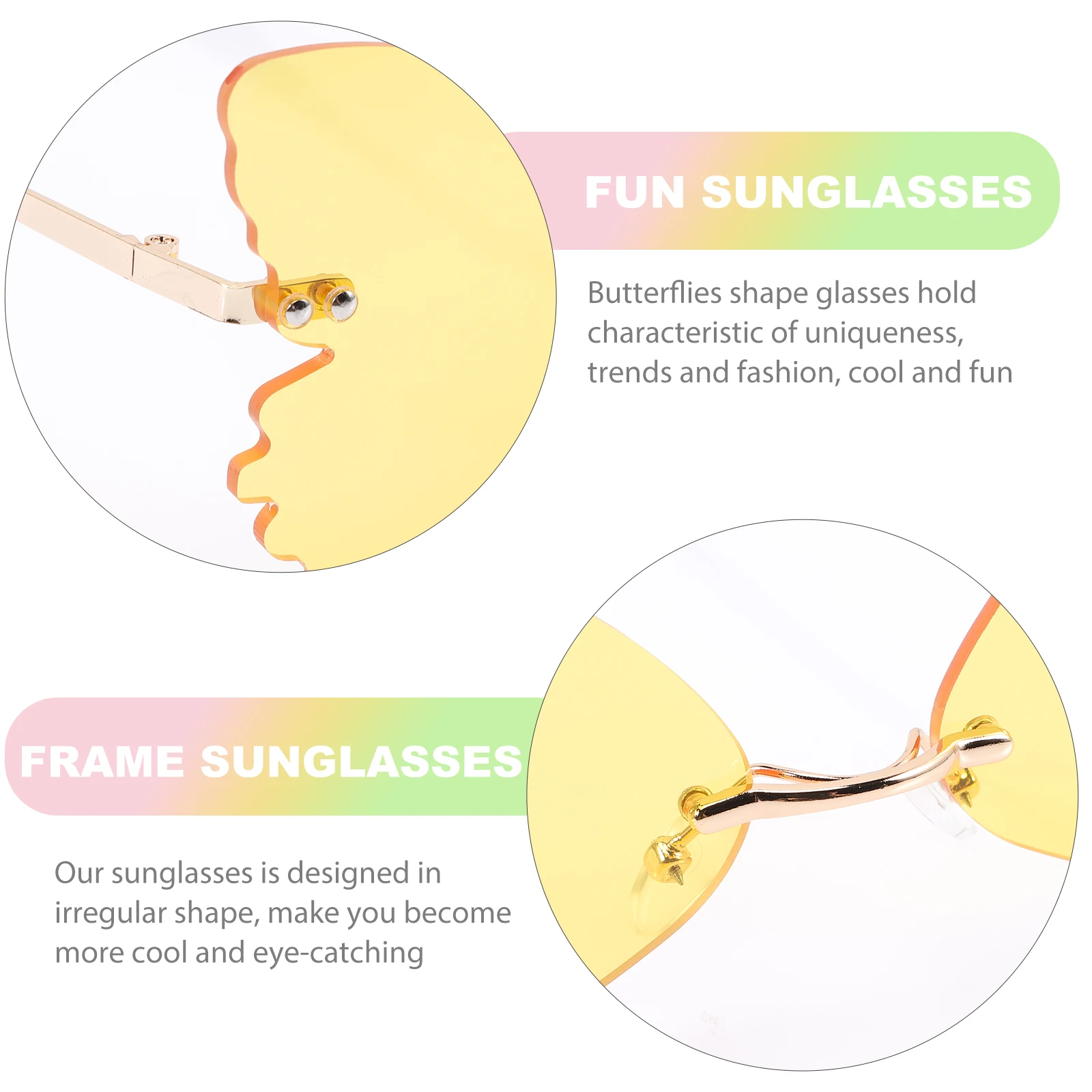 

Sunglasses for Women Butterfly Wing Colored Cute Fashion Fun Party Adults Woman