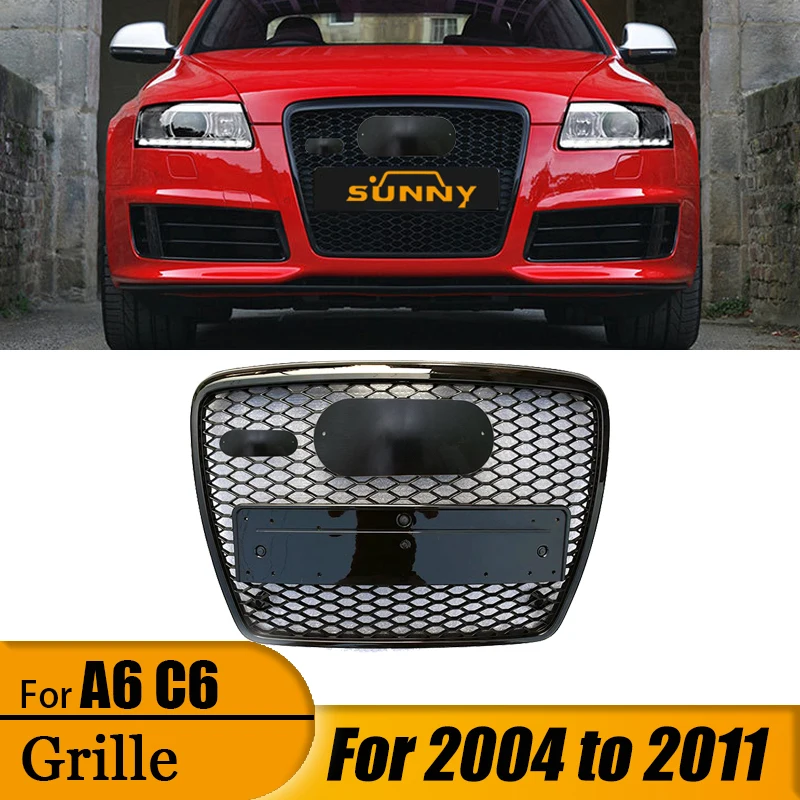 

Suitable for 04-11 Audi A6 C6 retrofit RS6 centre mesh Old C6 upgrade S6 front centre mesh grille 2004-2011 centre mesh