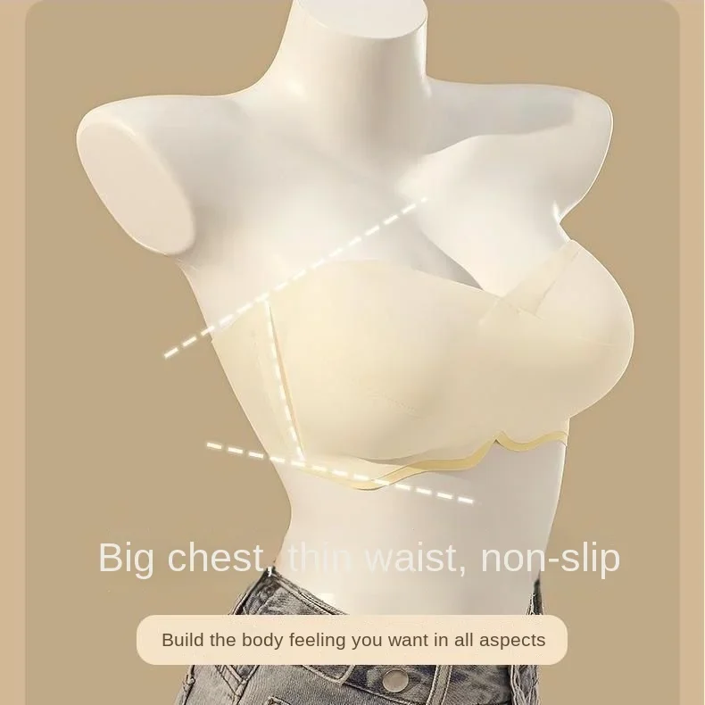 Push Up Bra for Small Breasts A-C Cup Anti Slip Adhesive Silicone Bra Invisible Backless Strapless B to D Lift Gel Bra