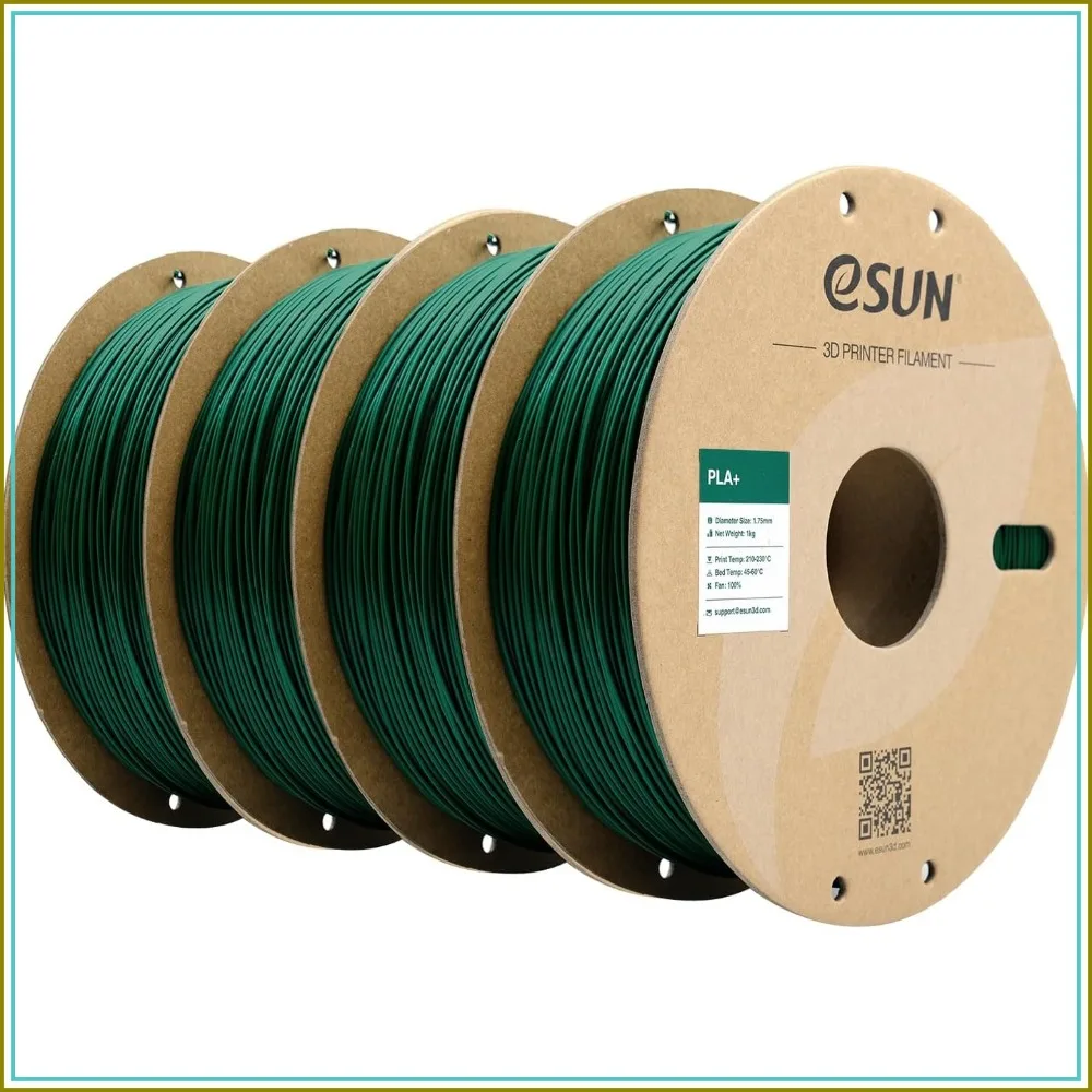 

PLA+ Filament 1.75mm, 4 Spools Pine Green, High Speed 3D Printer Filament, Dimensional Accuracy +/-0.03mm, 1KG per Spool
