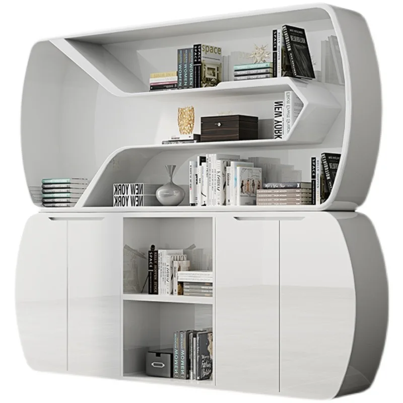 Painted white file cabinet office simple white bookcase modern creative office cabinet floor data storage rack