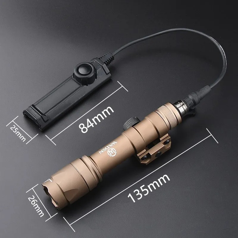 Airsoft Wadsn M600C Scout Flashlight M600U M600B M300A M300C M300B Tactical Hunting Spotlight With Dual Function Pressure Switch