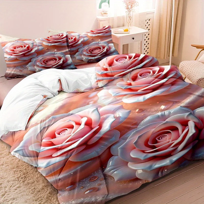 

3pcs Bedding Set 3D Printed Down Comforter Cover Set 1pc Down Comforter Cover 2pcs Pillowcases Without Core Ultra-Soft