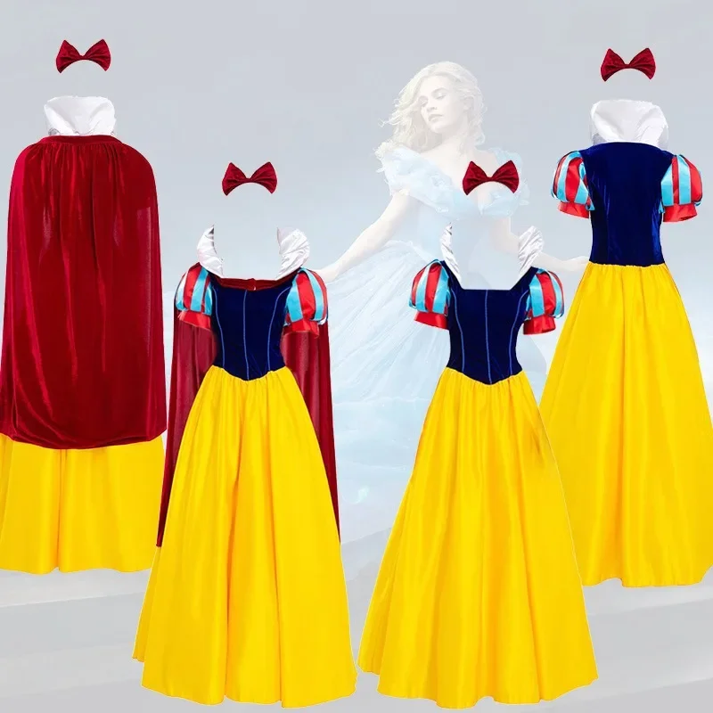 2024 Halloween Snow White Dress Disney Princess Snow White And Dwarfs Game Dress Uniform Adult Stage Performance Cos Costume