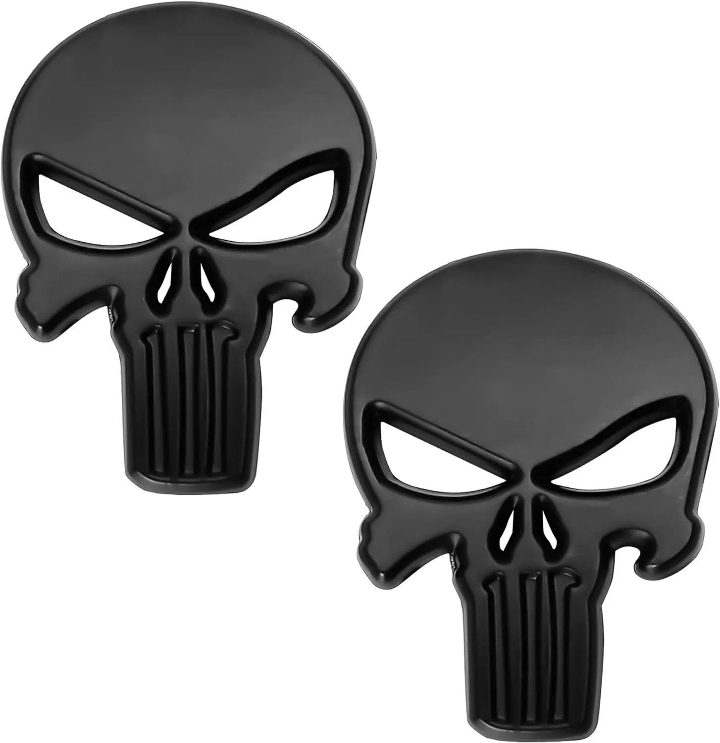 

2Pcs Skull Punisher 3D Metal Sticker Car Logo Decal Badge for Universal Car Bike Motorcycle Truck Fuel Tank Emblem Demon Slayer