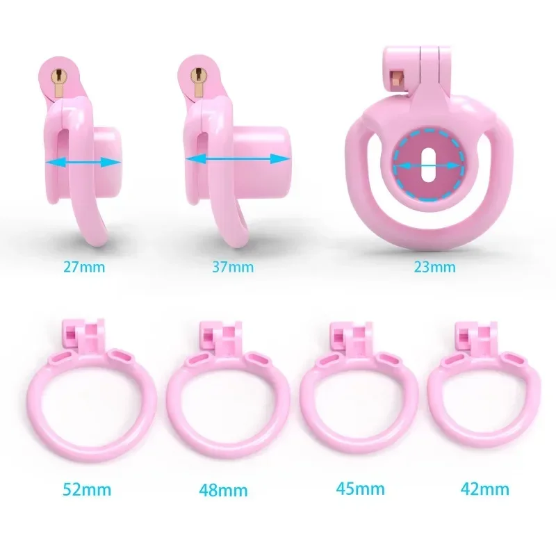 Negative Chastity Lock Bondage Cock Cage Breathable Sissy Gay Men 4 Ring Abstinence Anti-Cheating Penis Lock Adult Sex Toys 성인용품