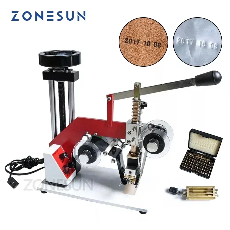 ZONESUN ZY-RM5-E(2) Машина для горячей печати с цветной лентой Лента с кодом даты Машина для горячего тиснения фольгой, Тиснение фольги с номером партии