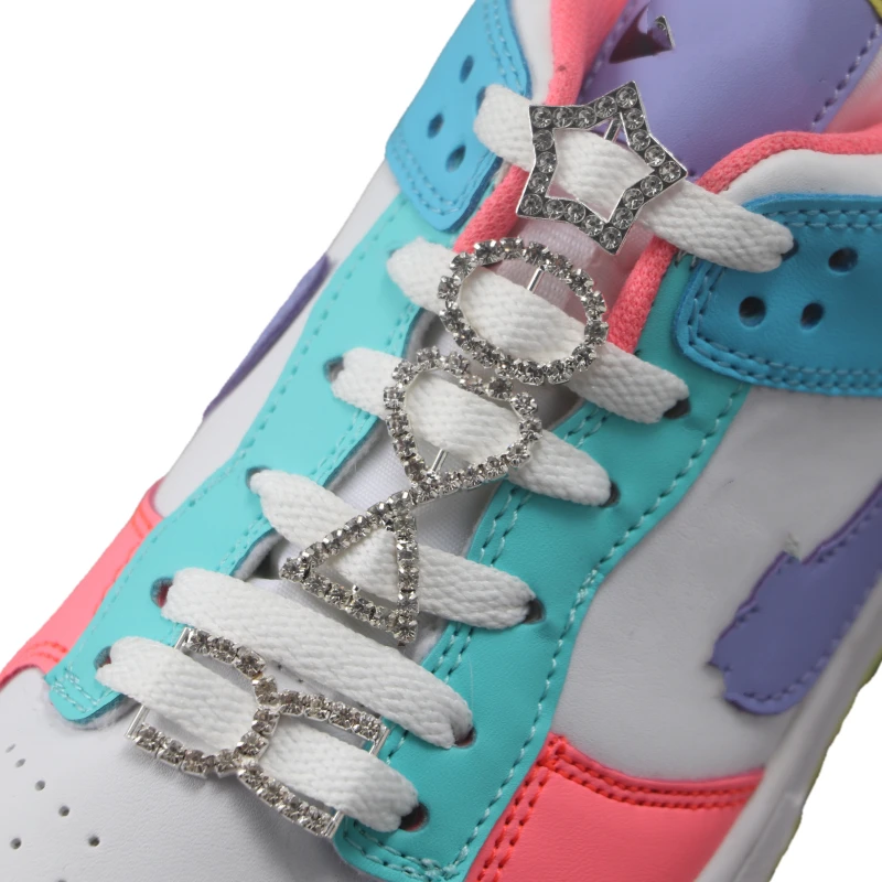 9 Style Triangle Love Diamond Shoe Buckle Shoelace Buckle Shoe Accessories Diamond Lace Lock DIY Sneaker Lace Buckle