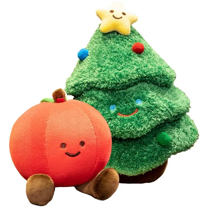 Christmas Pillows Red Fruit Pine Tree Plush Doll Stuffed Ornaments Cute Stuffed Festival Plush Pillow Christmas Decorative