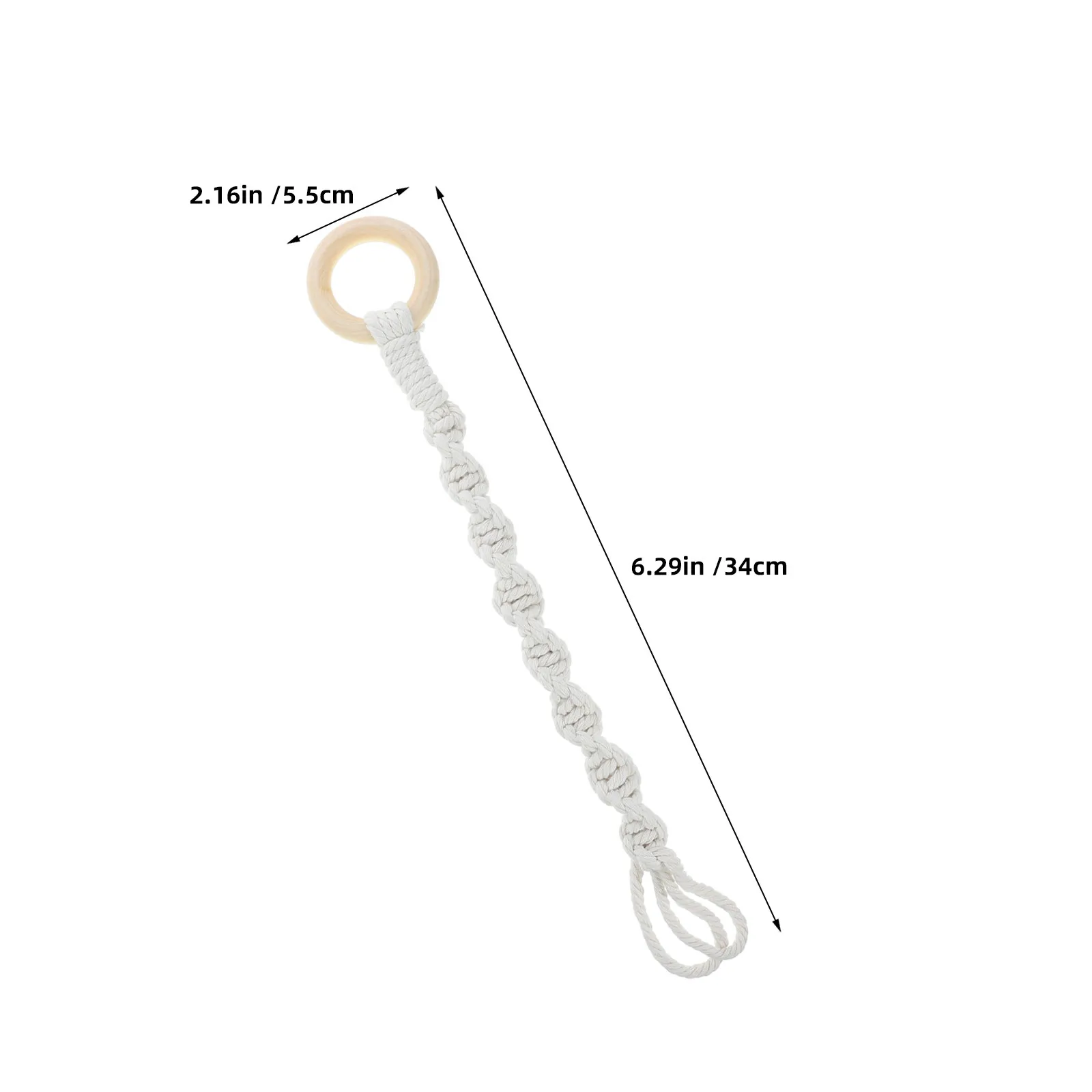 4Pcs Cotton Macrame Rope Plant Hanger Boho Woven Hanging Basket Holder Planter Extender Wooden Ring Indoor Outdoor Garden