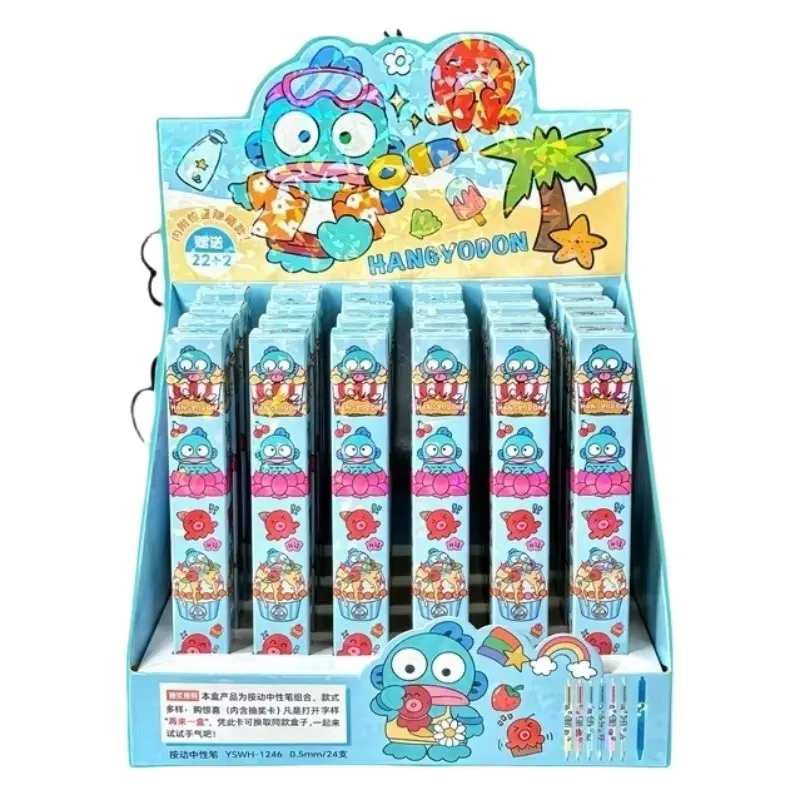 24 Pcs Sanrio Character Hangyodon Clown Fish Gel Pen New Ugly Fish Press Neutral Pen Surprise Cute Anime Student Supplies