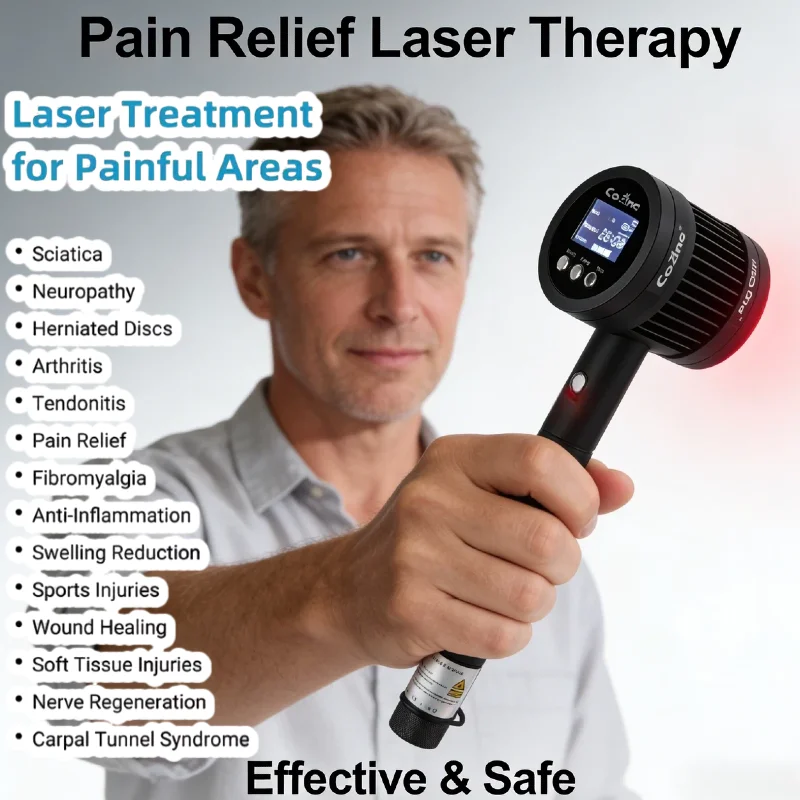 Medical Grade Class 4 3b 2500mW Cold Laser Therapy Machine 650nm 808nm LLLT for Pain Management Physiotherapy Care