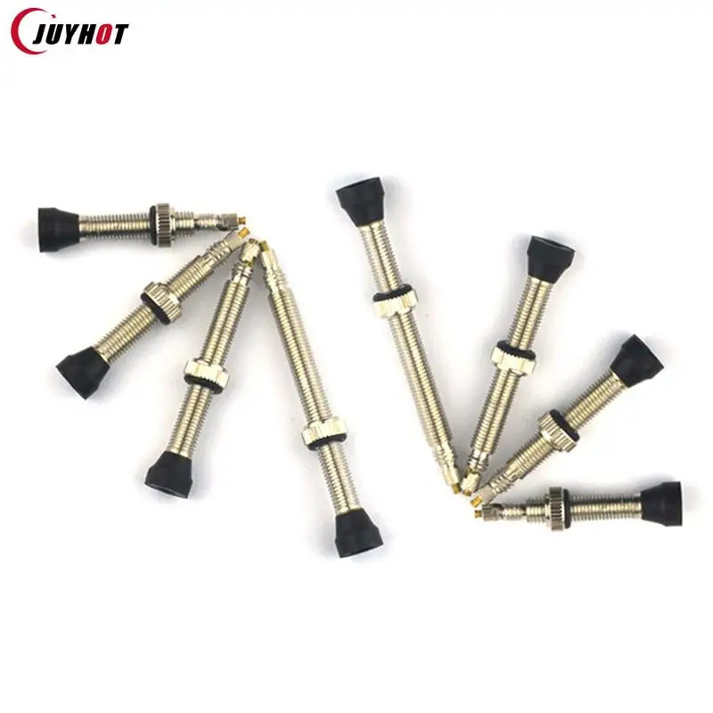 2PCS 34/40/48/60MM Brass Stem Bicycle Tubeless Tire Valve Road Bike Nipple Universal Valve Cap For Most MTB And ROAD BIKE Rims