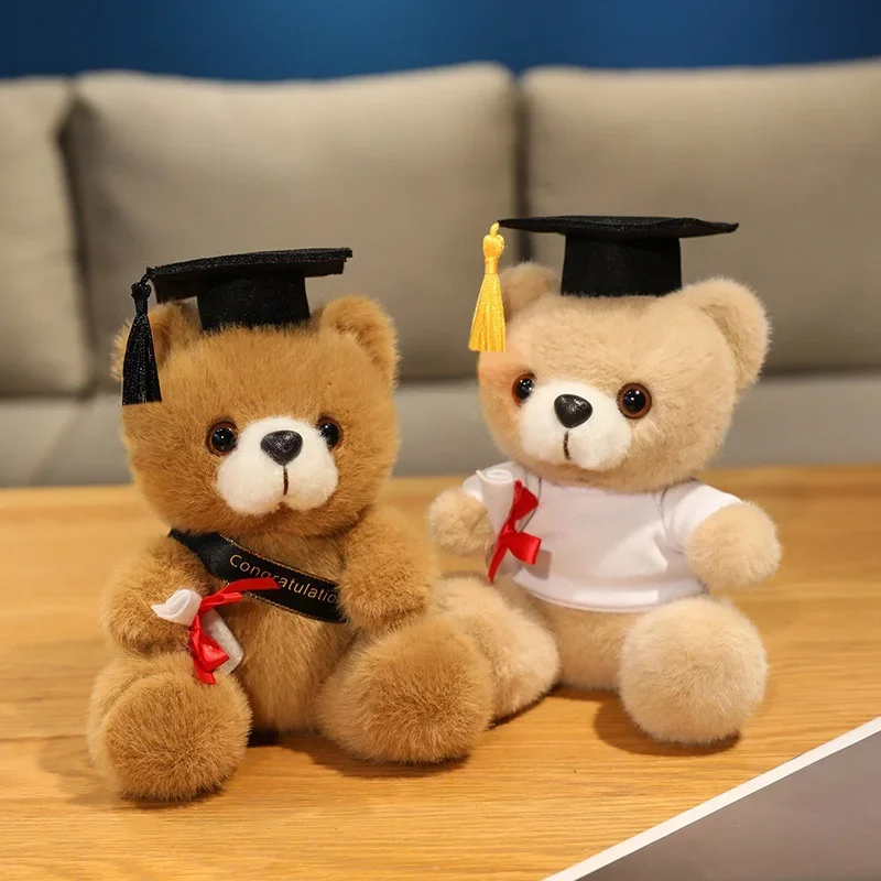 18 cm Nette Arzt Kappe Bär Puppe Kleidung Bär Kuscheltiere Plüsch Spielzeug Jungen Mädchen Studenten Abschluss Geschenk Hause Dekoration – Detail 5