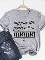 Mom Mama Letter 90s Trend Print T Shirt Short Sleeve Summer Clothes Women Clothing Fashion Graphic T-shirt Gray Basic Tee Top