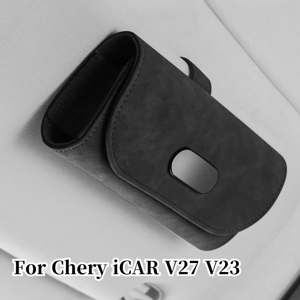 

Для Chery iCAR V27 V23 2025 2026+ Замшевый чехол-органайзер для очков на солнцезащитный козырек, зажим для солнцезащитных очков, детали для тюнинга салона