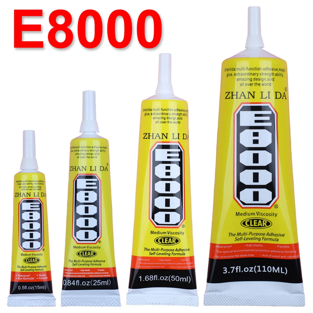 impermeavel limpar e8000 cola reparacao telefone tecido madeira scrapbooking contato adesivo aplicador de precisao e8000 15 ml 25 ml 50 ml 110ml 01