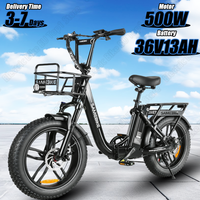 Folding E-bike SAMEBIKE C05PRO 500W Powerful Motor 36V13AH Lithium Battery Electric Bike Adult 20 Inch Fat Tire Electric Bicycle