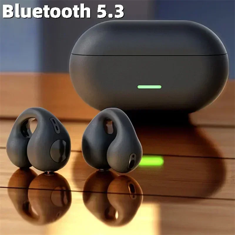 Novos Fones de Ouvido Sem Fio T75 com Condução Óssea Bluetooth 5.3, Fones Esportivos com Qualidade de Som HiFi, Headset TWS à Prova d'Água